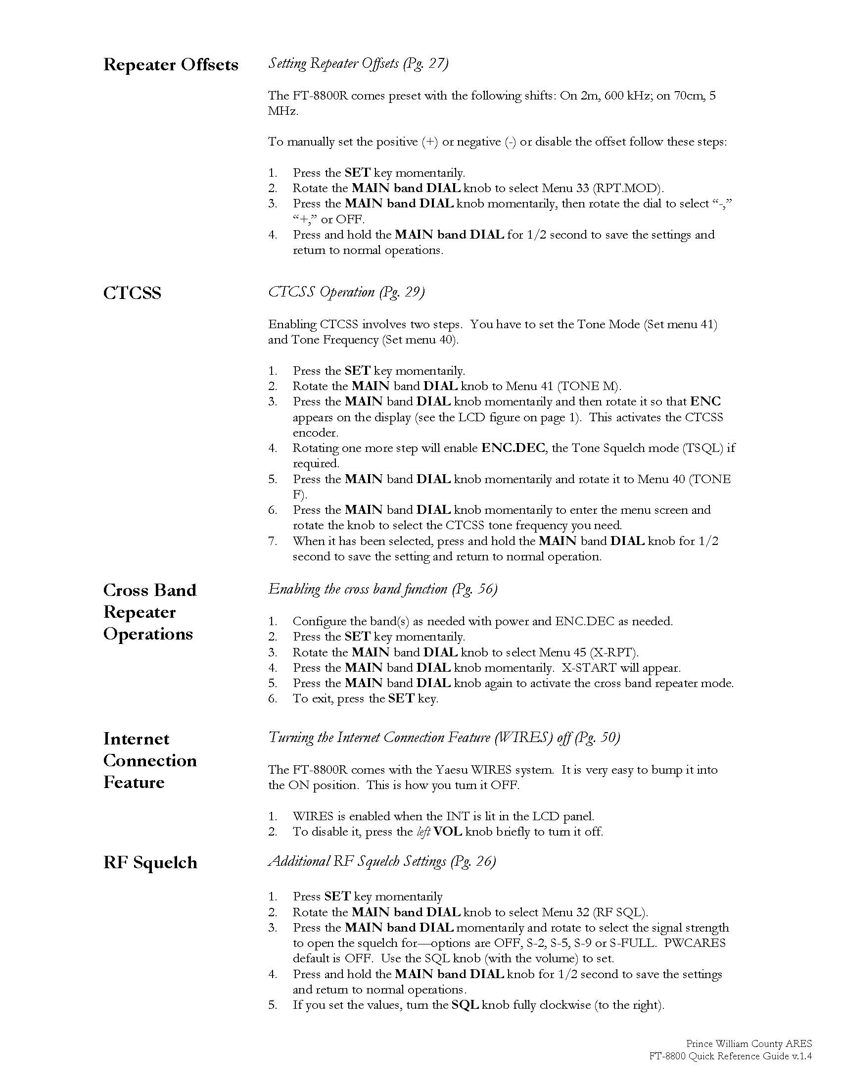 FT-8800 QRC Page 4